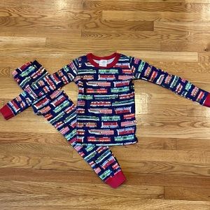Hanna Andersson Long PJs. Trains, cotton. Size 130cm
